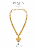 Collar corazón zafiro, cadena biselada